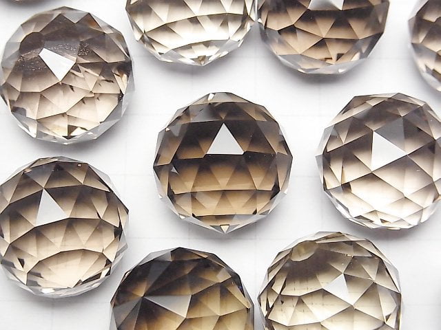 Smoky Quartz AAA Triangle Faceted Round 20mm 1pc