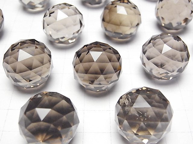 Smoky Quartz AAA Triangle Faceted Round 20mm 1pc