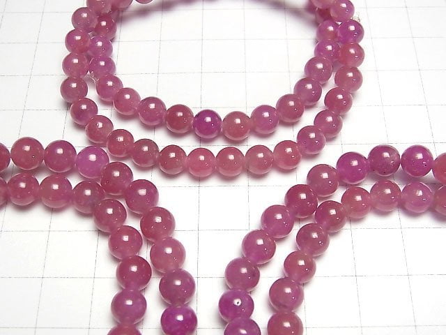 Rosa Saphir AA++ Rund 4-7mm Armband