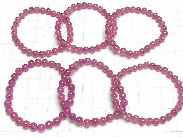 Rosa Saphir AA++ Rund 4-7mm Armband