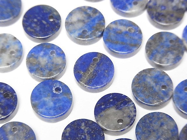 青金石 AA+ 扁平圓珠 10x10mm 5顆
