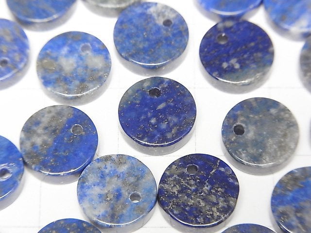 青金石 AA+ 扁平圓珠 10x10mm 5顆
