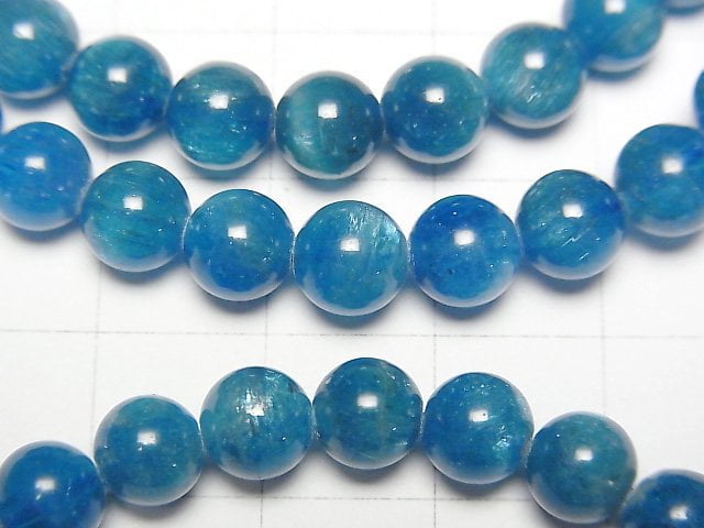 Madagascar Blue Apatite AA++ Round 6mm Bracelet