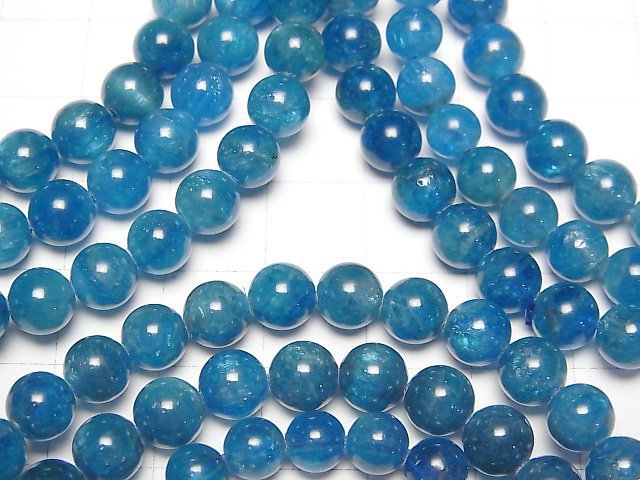 Madagaskar blauer Apatit AA++ rund 6mm Armband