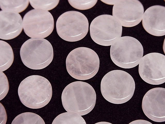 粉晶 AA++ 未鑽孔扁平硬幣珠 10x10mm 5顆裝