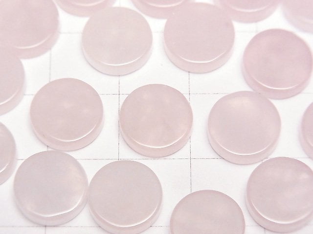 粉晶 AA++ 未鑽孔扁平硬幣珠 10x10mm 5顆裝