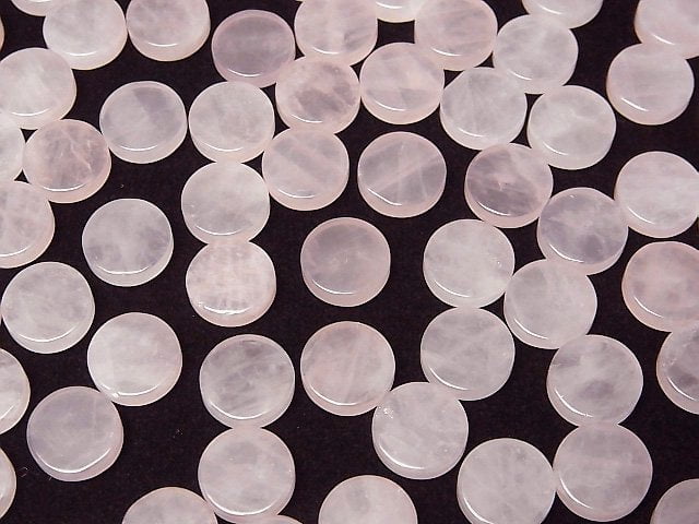 Rosenquarz AA++ Ungebohrt Flache Münze 10x10mm 5 Stück