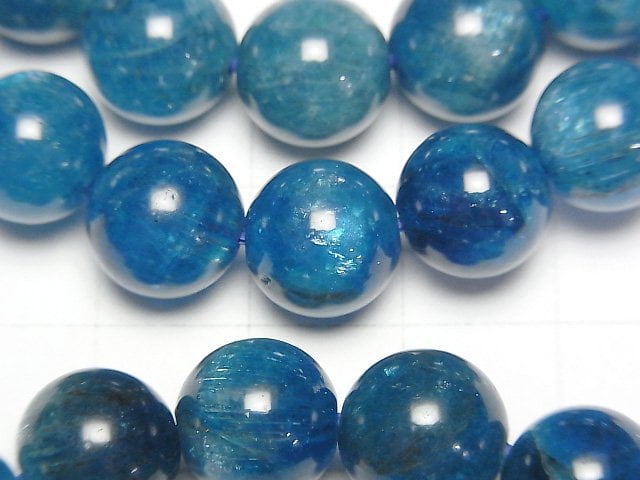 Madagascar Blue Apatite AA++ Round 10mm Bracelet