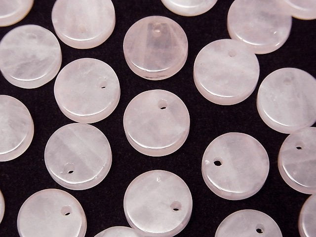 玫瑰石英 AA++ 平面錢幣珠 10x10mm 5顆
