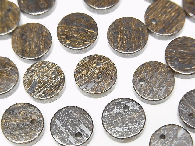 古銅輝石扁圓珠 10x10mm 5顆