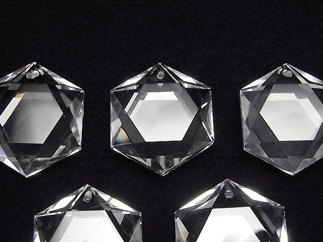Hochwertig! Kristallquarz AAA- Hexagramm 24-26mm 1 Stück