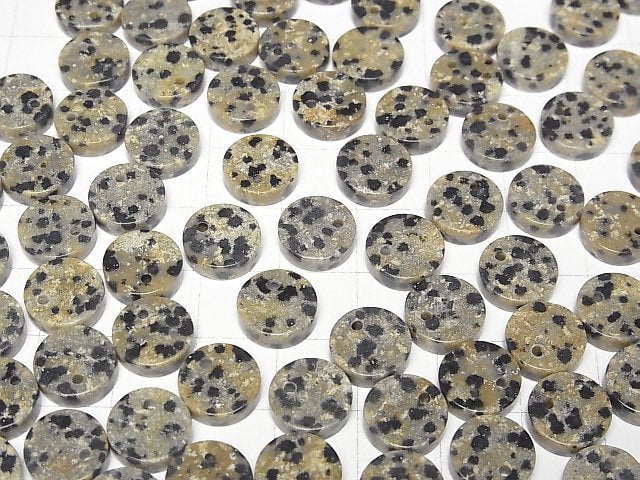 Dalmatiner-Jaspis Flache Münze 10x10mm 5 Stück