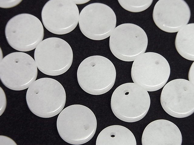 白玉扁圓幣 10x10mm 5個