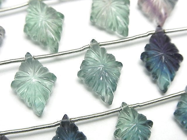 高品質多色螢石AAA菱形刻面1串珠子(6顆)