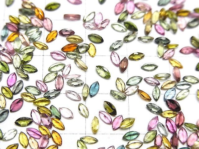 Hochwertiger Multicolor Turmalin AAA Lose Stein Marquise Facettiert 4x2mm 10 Stück