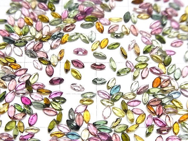 Hochwertiger Multicolor Turmalin AAA Lose Stein Marquise Facettiert 4x2mm 10 Stück