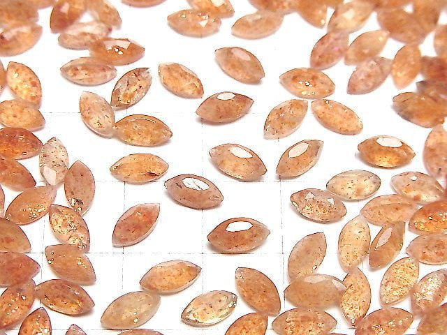 Hochwertiger Sonnenstein AAA Lose Stein Marquise Facettiert 8x4mm 5 Stück