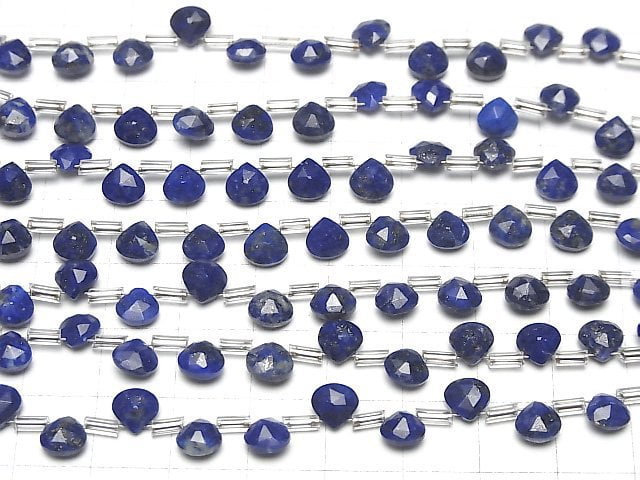 Lapislazuli AA++ Kastanien-facettierte Briolette 6x6mm 1Strang Perlen (18Stücke)
