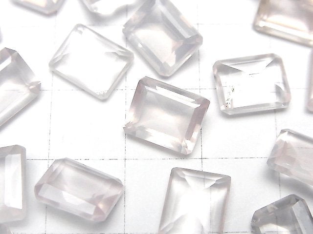 優質粉晶 AAA 裸石 矩形刻面 10x8mm 2顆