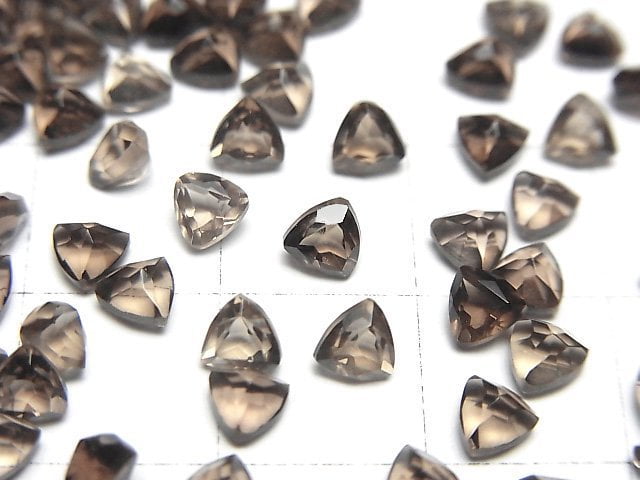 高品質煙燻石英 AAA 裸石 三角刻面 4x4mm 10顆