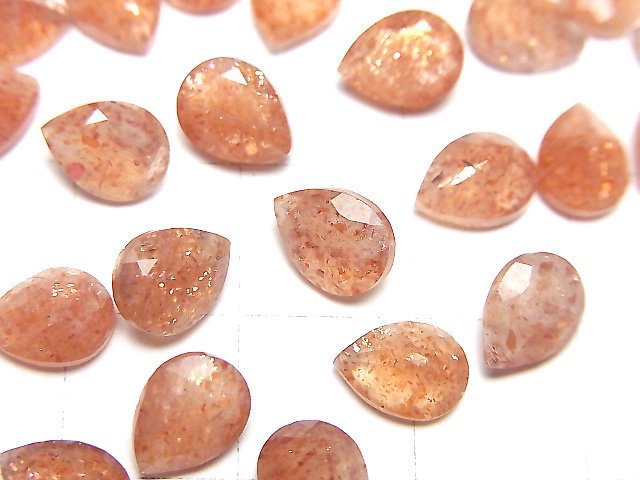 高品質太陽石 AAA - 裸石 梨形 切面 8x6mm 3顆