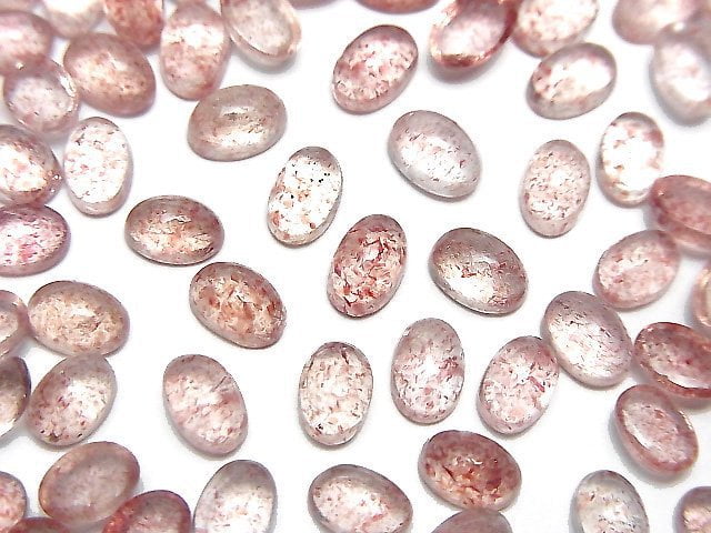 高品質粉紅色綠簾石 AAA 橢圓形素面蛋面 6x4mm 10顆