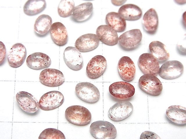 Hochwertiger rosa Epidot AAA ovaler Cabochon 6x4mm 10 Stück