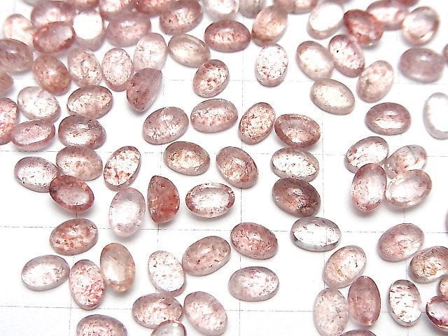 Hochwertiger rosa Epidot AAA ovaler Cabochon 6x4mm 10 Stück