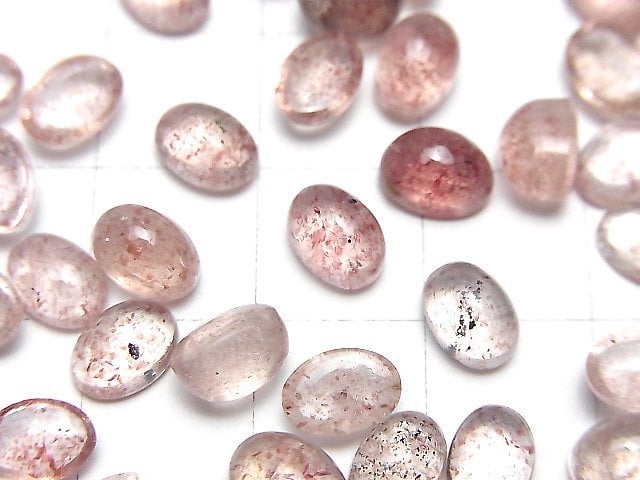 高品質粉紅色符山石 AAA 橢圓蛋面 7x5mm 5顆