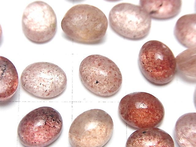 高品質粉紅黝簾石 AAA 橢圓蛋面 9x7毫米 3顆裝