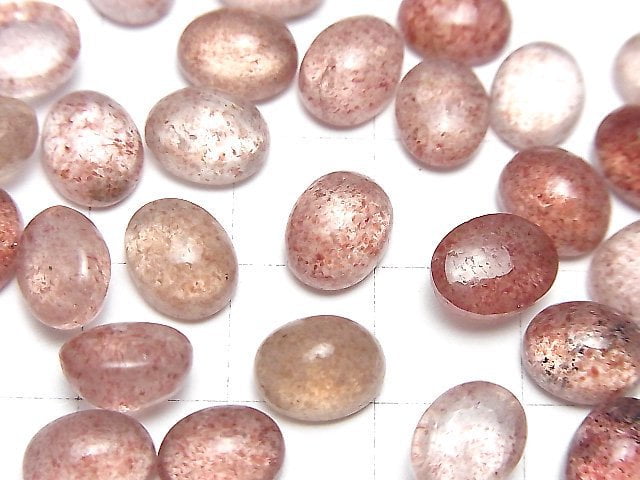 Hochwertiger rosa Epidot AAA ovaler Cabochon 9x7mm 3 Stück