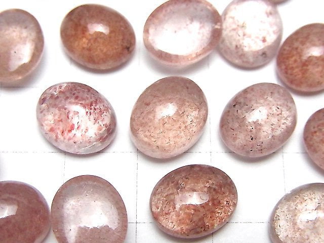 優質粉紅色綠簾石 AAA 橢圓形素面蛋面 12x10mm 2顆