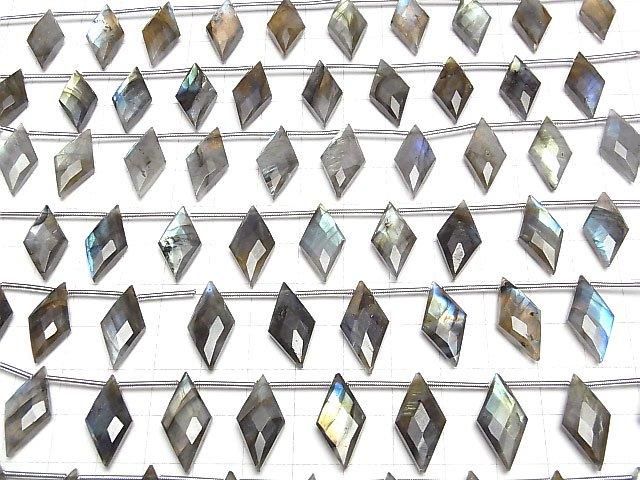 Labradorit AA++ diamantförmig 20x10mm 1 Strang Perlen (8 Stück)