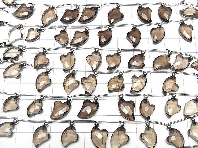 高品質茶晶 AAA 心形刻面 半串或1串珠子(8顆)