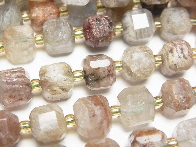 高品質!庭園石英 AA++ 立方體形狀 8x8x8mm 半串或 1 串珠子(約 15 英吋/36 公分)