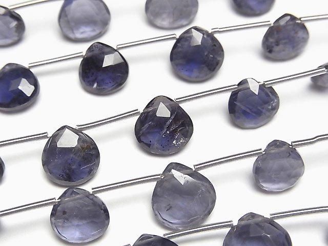 高品質堇青石 AA++ 栗子刻面梨形串珠 (8顆)