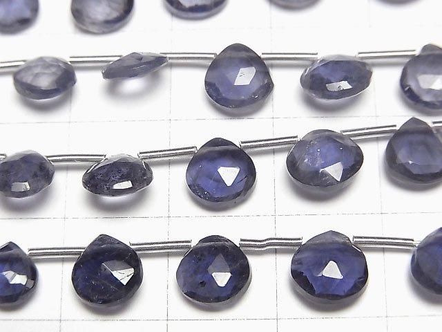 高品質堇青石 AA++ 栗子刻面梨形串珠 (8顆)