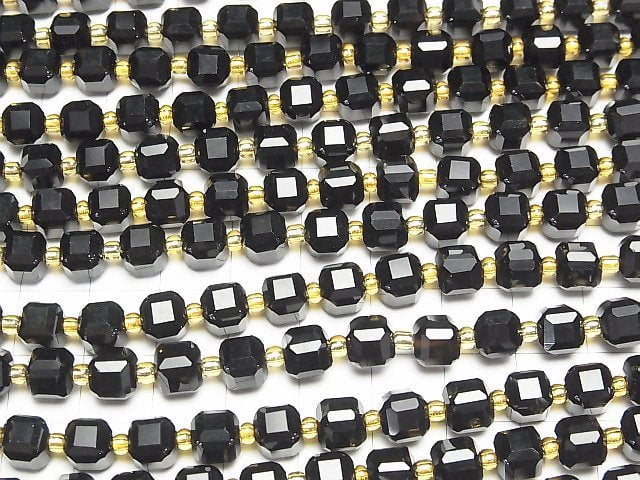 Hochwertig! Onyx Würfelform 7x7x7mm 1 Strang Perlen (ca. 15 Zoll/37 cm)