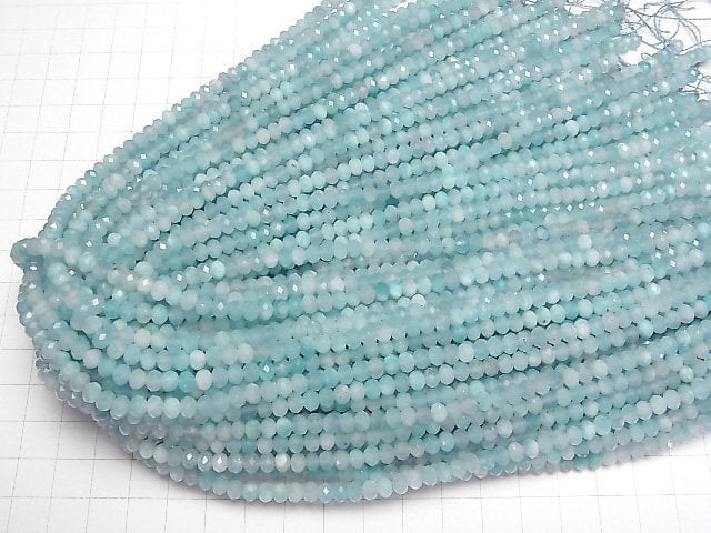 Hochwertig! Amazonit-Silikat AA+ facettierte Knopf-Rondelle 5x5x3,5mm 1Strang Perlen (ca. 15 Zoll/37 cm)