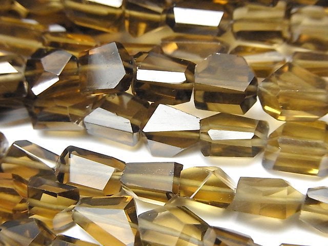 高品質啤酒色水晶石英 AAA - 刻面金塊半串或 1 串珠(約 7 英吋/18 公分)