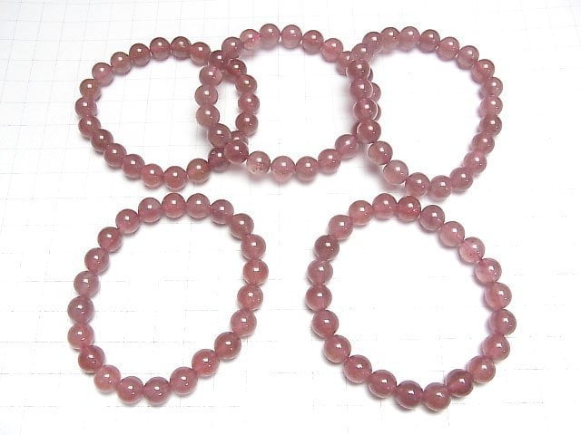 Rosa Epidot AAA Rund 8.5mm Armband