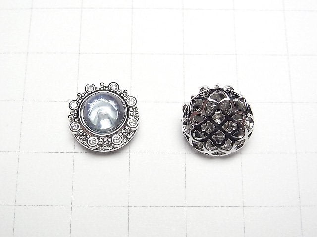 海水藍寶 AAA 級 斜角鑲嵌 圓形穿孔款 13x13mm 1顆
