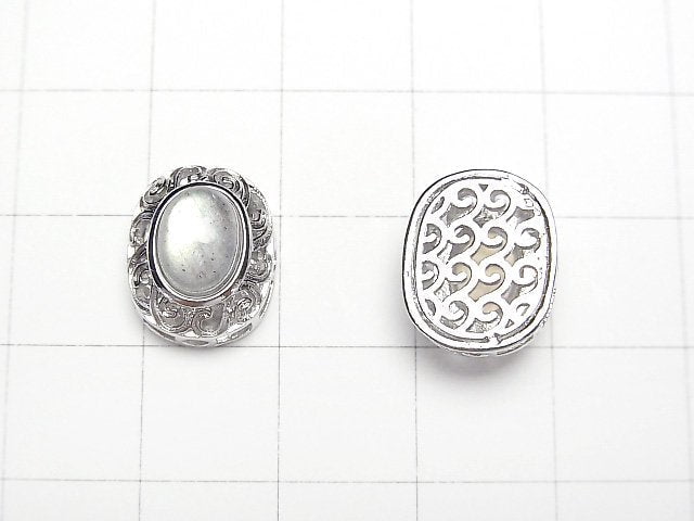 拉長石 AAA - 包鑲橢圓形通孔款 13x11mm 1個