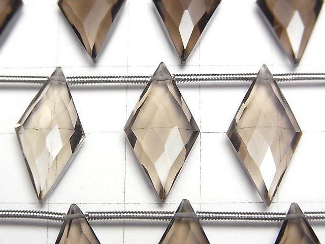 高品質煙晶 AAA 鑽石形 20x10mm 1串珠子 (8顆)