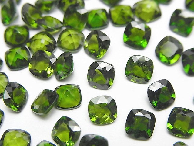 高品質鉻透輝石 AAA 級 - 裸石 方形刻面 5x5mm 2顆