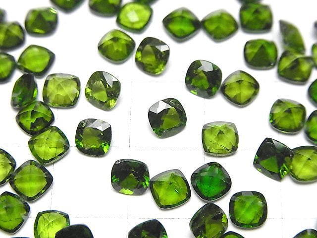 Hochwertiger Chromdiopsid AAA- Lose Stein Quadrat Facettiert 5x5mm 2 Stück