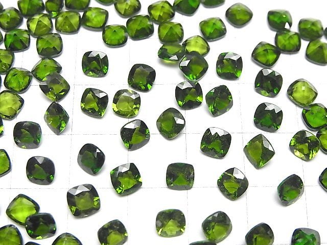Hochwertiger Chromdiopsid AAA- Lose Stein Quadrat Facettiert 5x5mm 2 Stück