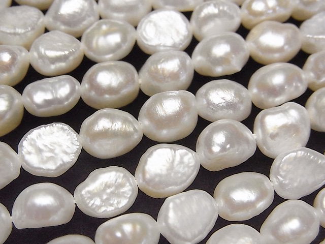 淡水珍珠 AA 巴洛克 8-9mm 白色 1串珠子 (約13英吋/33公分)