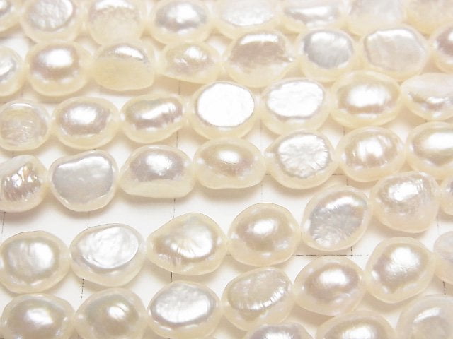 淡水珍珠 AA 巴洛克 8-9mm 白色 1串珠子 (約13英吋/33公分)