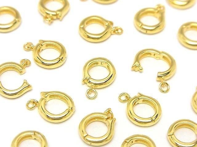 925 純銀跳圈連耳環鉤 (按壓式) 18KGP 1個